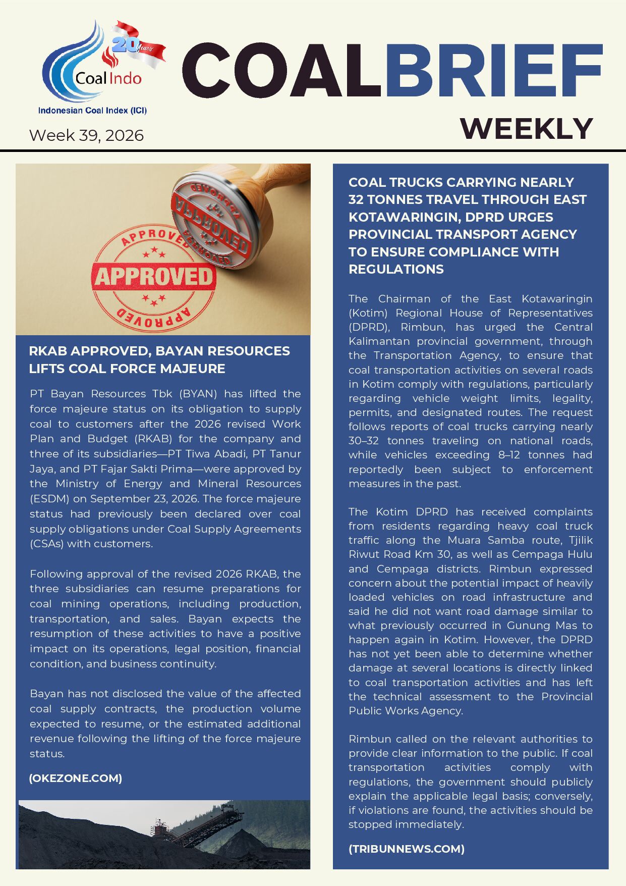CoalBrief Weekly Week 39